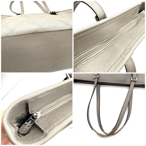 MICHAEL Michael Kors Jet Set Travel Quilted Saffiano Tote Grey Silver - Picture 10 of 16